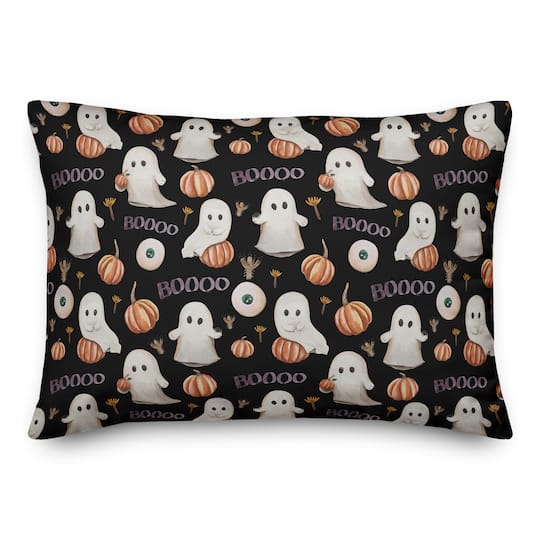 Boo Ghost Pattern Throw Pillow